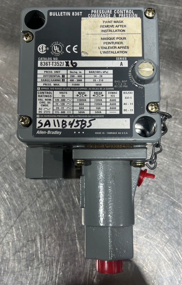 ALLEN BRADLEY 836T-T352J PRESSURE CONTROL SWITCH Nos Surplus No Original Box