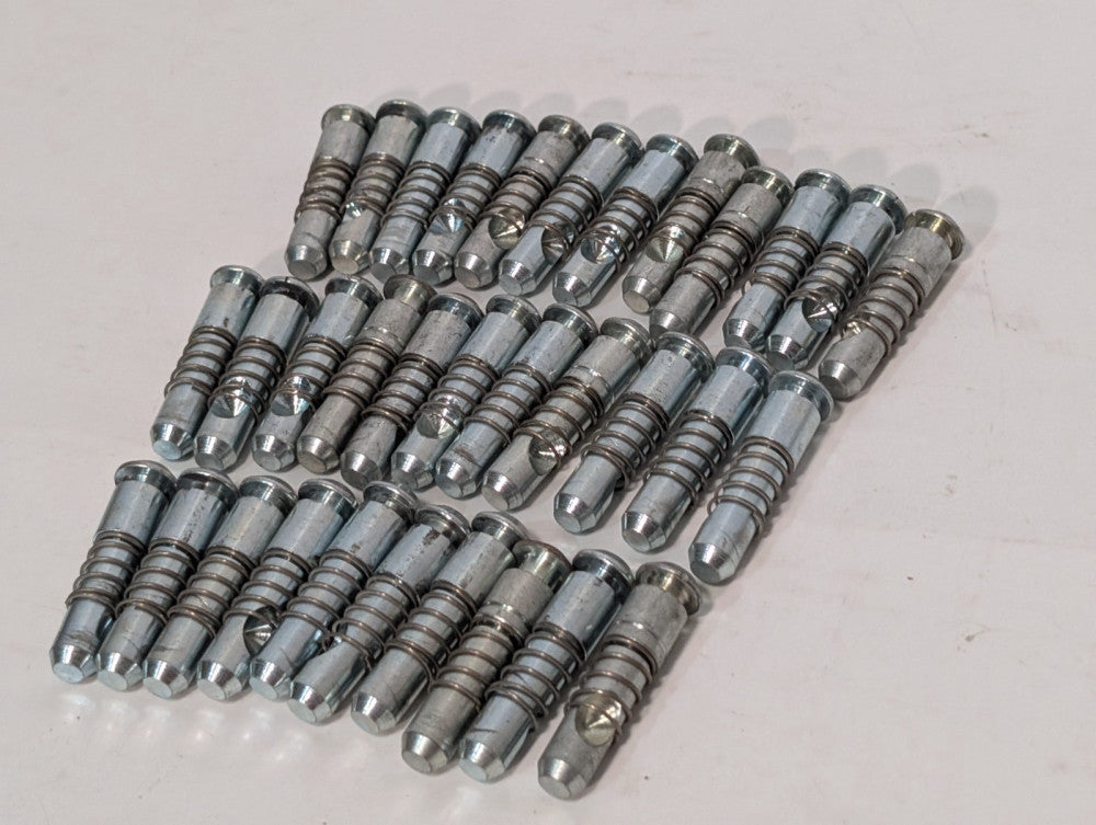 Lot of 33 Miter Screws with Springs, approximately 2" long, Pre-Owned, As Shown