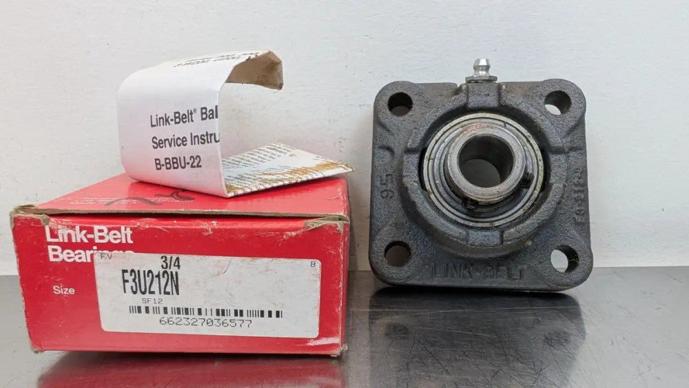 Link-Belt F3U212N 4-Bolt Flange Mount Bearing 3/4" ID
