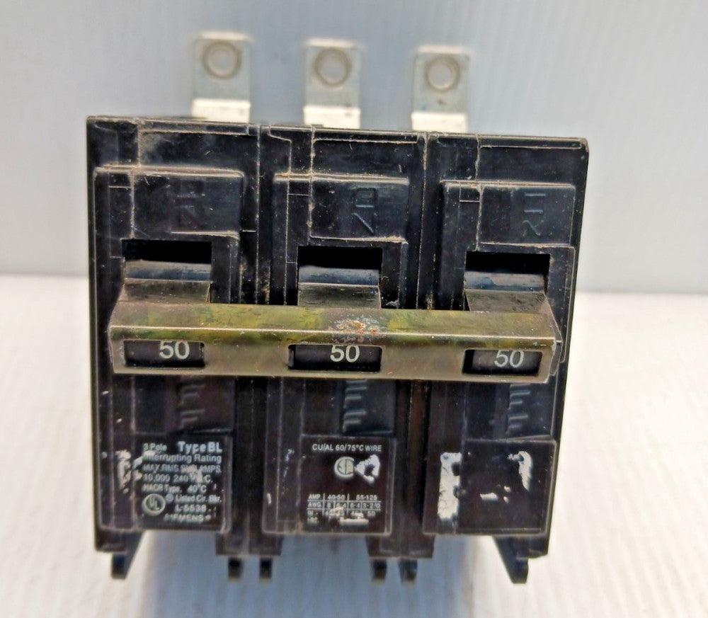 Siemens B350 Bolt-On 50 Amp Circuit Breaker 3 pole 240 Vac 10Ka