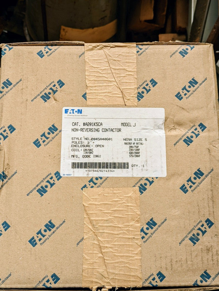 Eaton A201K5CA A201 Contactor Size 5 Open 3 Pole 120V 60Hz Coil NEW IN BOX