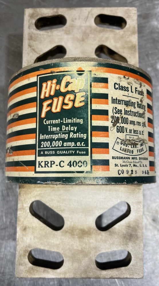 Bussman Mfg Division KPR- C 4000 Hi-Cap  Fuse Nos Surplus No Original Box