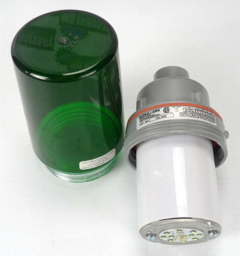HUBBELL KILLARK VSL1630G GREY Fixture w/ VPLCG-100 GREEN Polycarbonate Cover