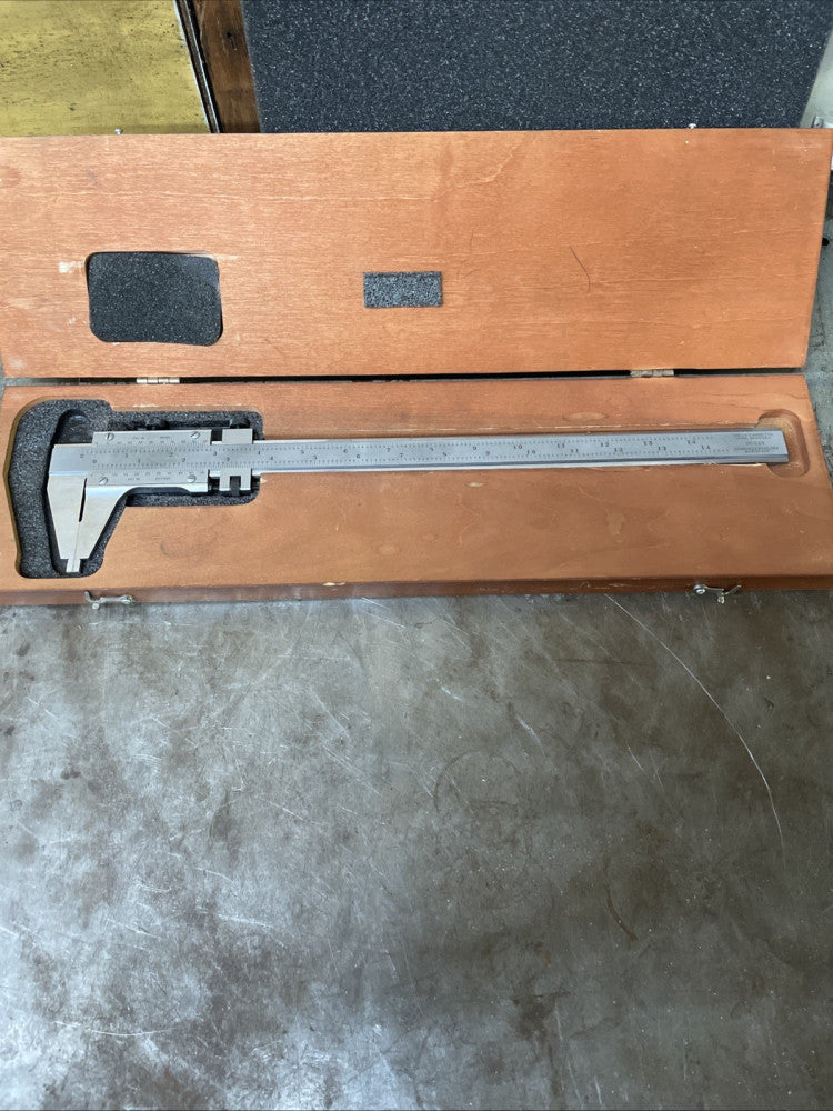 Starrett No 123 12” Inside Outside Vernier Caliper Hardened Stabilized Master Ba