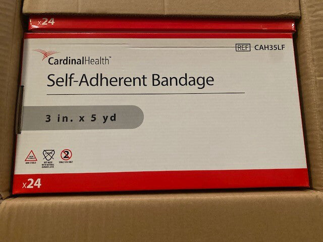 24 Pack Cardinal Health Self-Adherent Bandage 3'' x 5 yds Non-Sterile Exp 9/2022