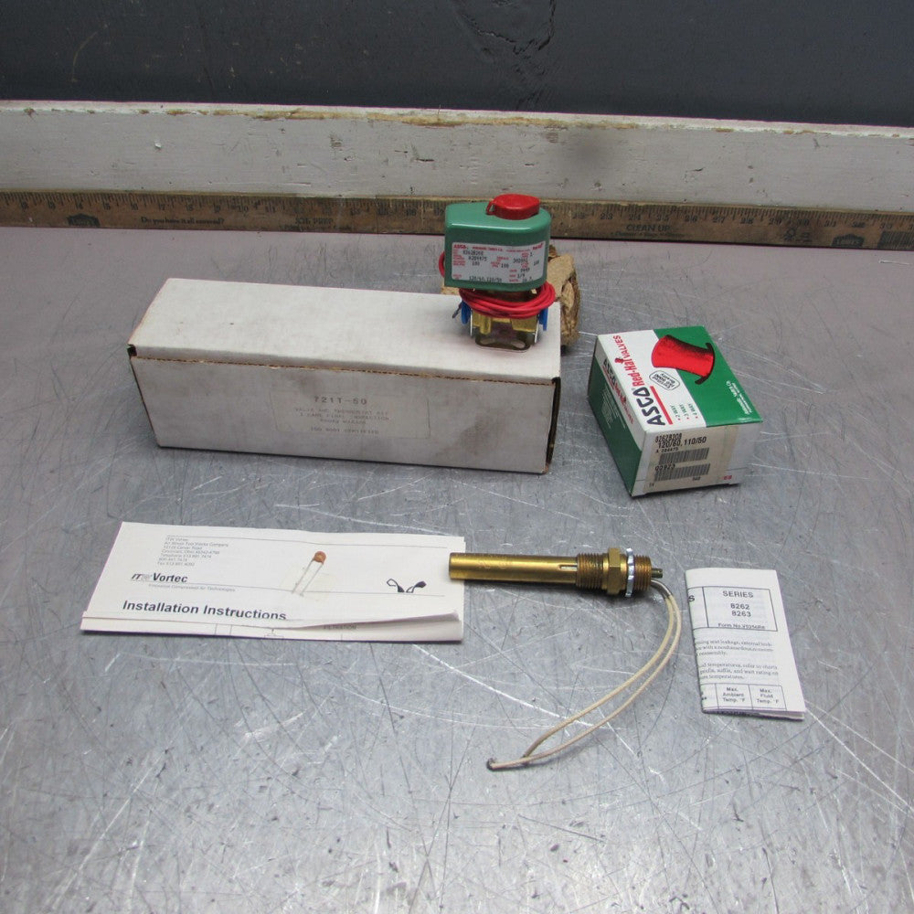 ASCO 721T-50, SOLENOID VALVE & THERMOSTAT KIT, 110-120v ,1/4", NIB! MAKE OFFER!