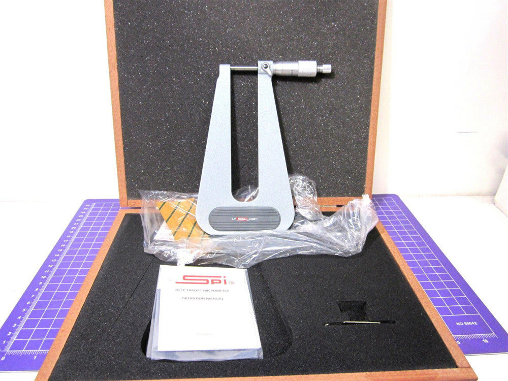 SPI (17-775-8) 0 to 1" Outside Micrometer 6" Throat Depth 0.0001" Graduation