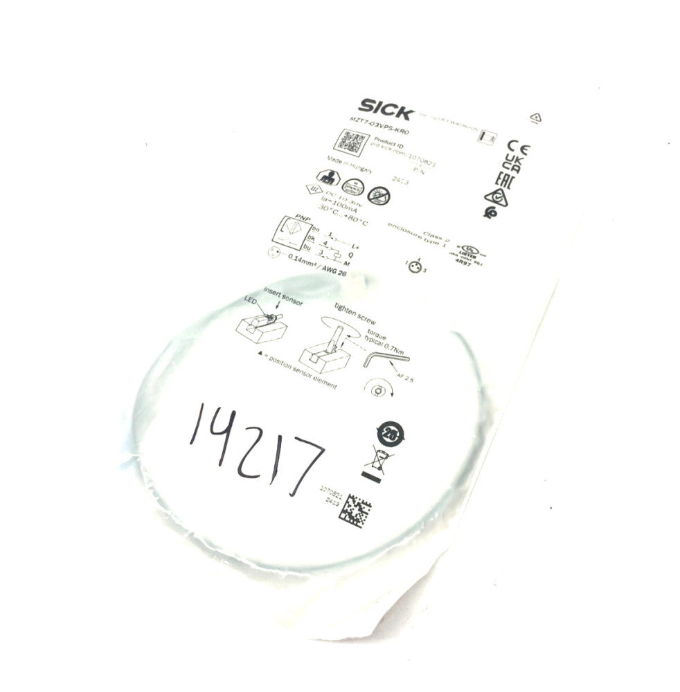 Sick MZT7-03VPS-KR0 T-Slot Cylinder Sensor PNP 10-30VDC 1070821