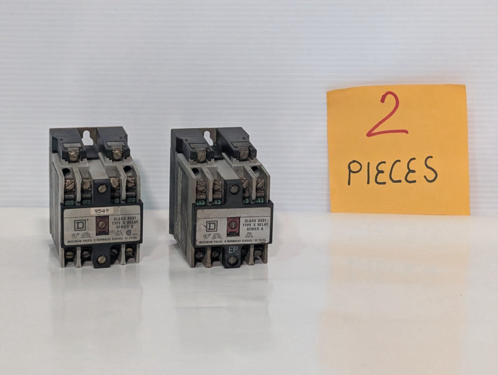 Lot of 2 Square D 8501 X0 40 Type X Control Relay, Series A, 12P,  110/120V Coil