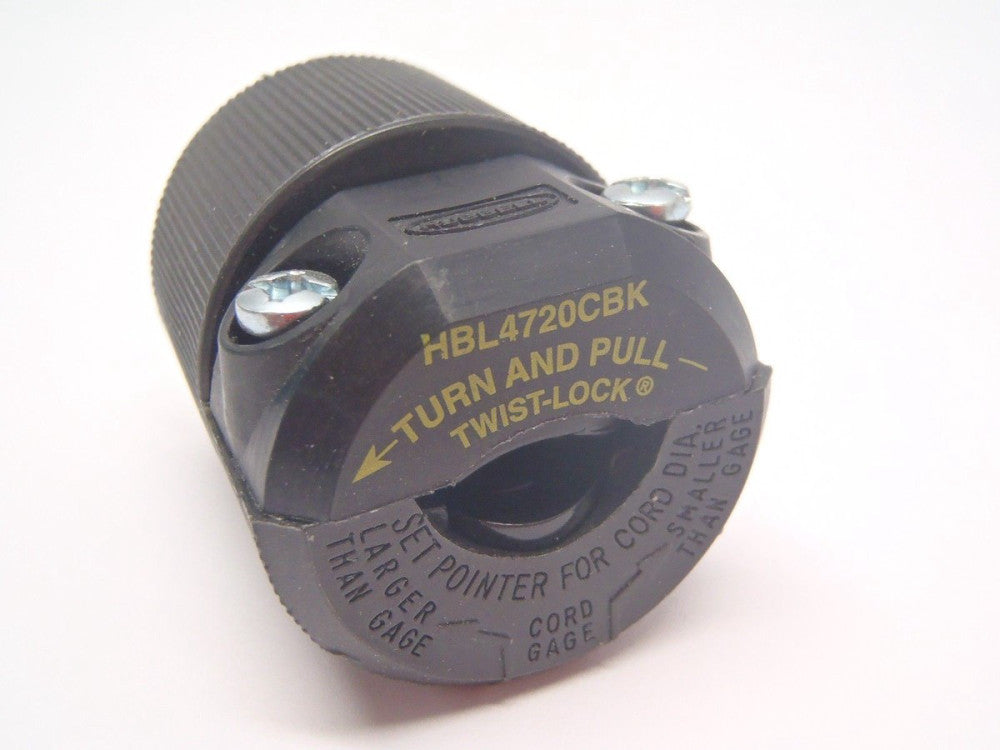 Hubbell HBL4720CBK Insulgrip Twist-Lock Plug