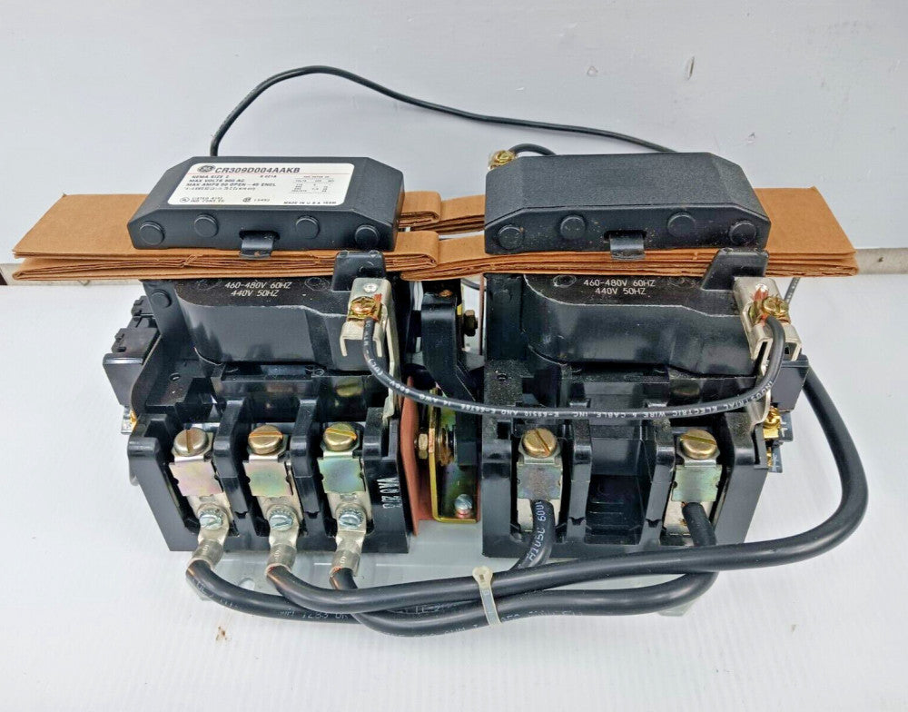 NEW GE NEMA SIZE 2 CONTACTOR REVERSER 2-SPEED 25 HP 600 VAC 3PH CR309D004AAKB
