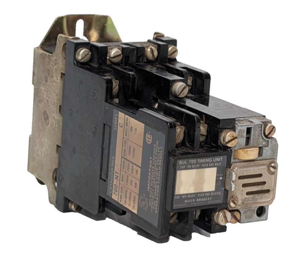 Allen Bradley 700-NT200A1 Ser C Time Delay Unit, NEMA A300, P300, with 120V Coil