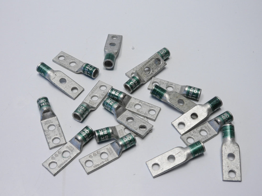 (Lot of 18) Burndy WP91412-L8 2-Hole Lug 1/4" Hole 5/8" Spacing Short Barrel Con