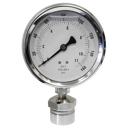 Kodiak Controls Kc301l40160/Dsm3512 Pressure Gauge, 0 To 5,000 Psi, 4 1/2 In