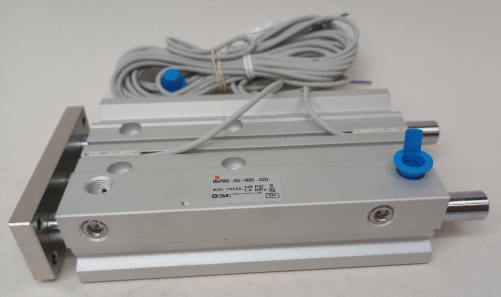 SMC MGPM20-85Z-M9BL-XC22 Guided Cylinder 85mm Stroke 145PSI Max Pressure