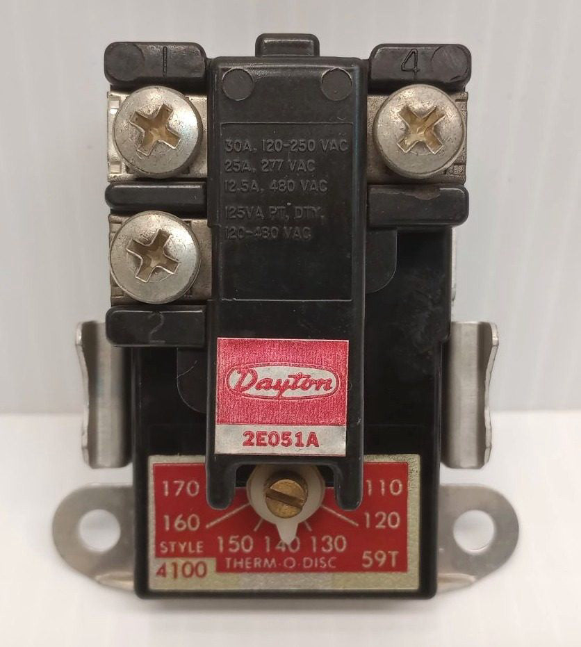 Dayton 2E051A Electric Water Heater Thermostat Style 4100 110-170