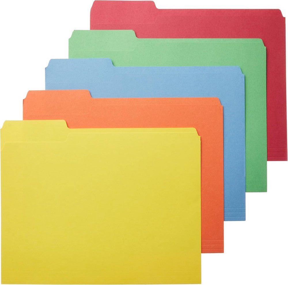 Amazon Basics File Folders with Tabs for Filing, AMZ401, Sturdy, Letter Size, As