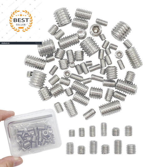60Pcs Set Screws, Allen Head Screws, Grub Screws M3 M4 M5 M6 M8 for Home Repair,