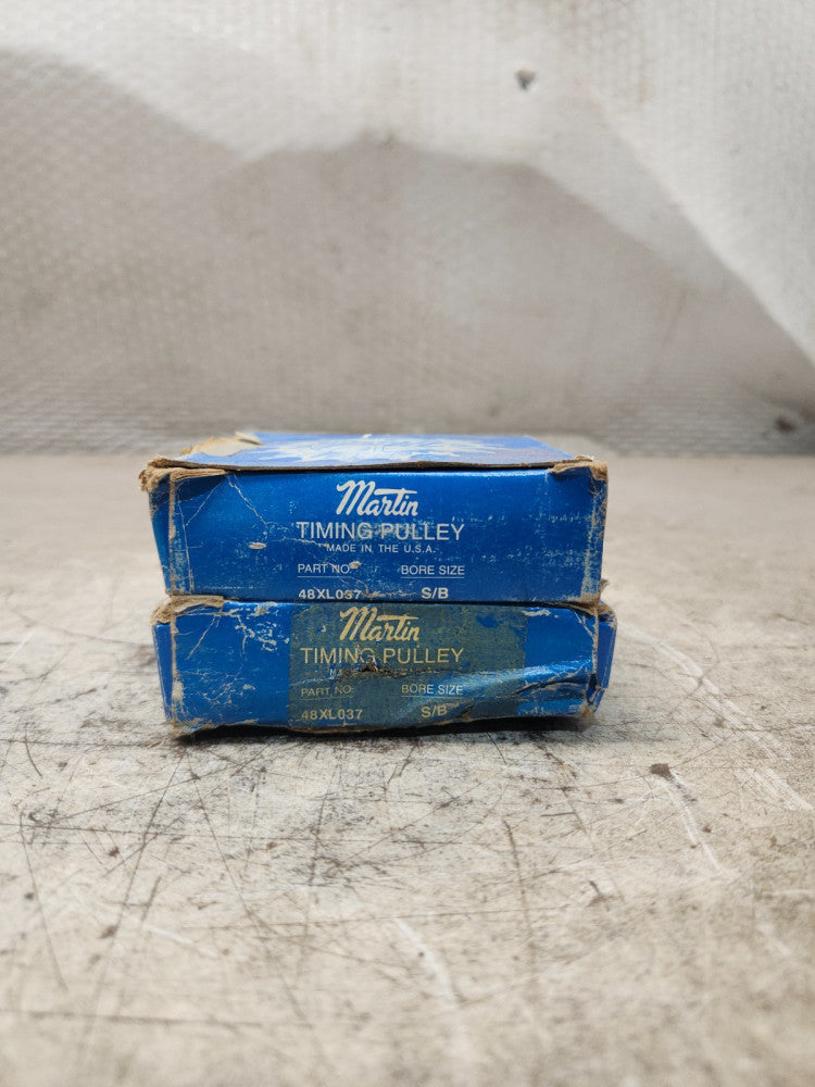 NEW IN BOX LOT OF 2 MARTIN TIMING PULLEY BORE SIZE S/B 48XL037