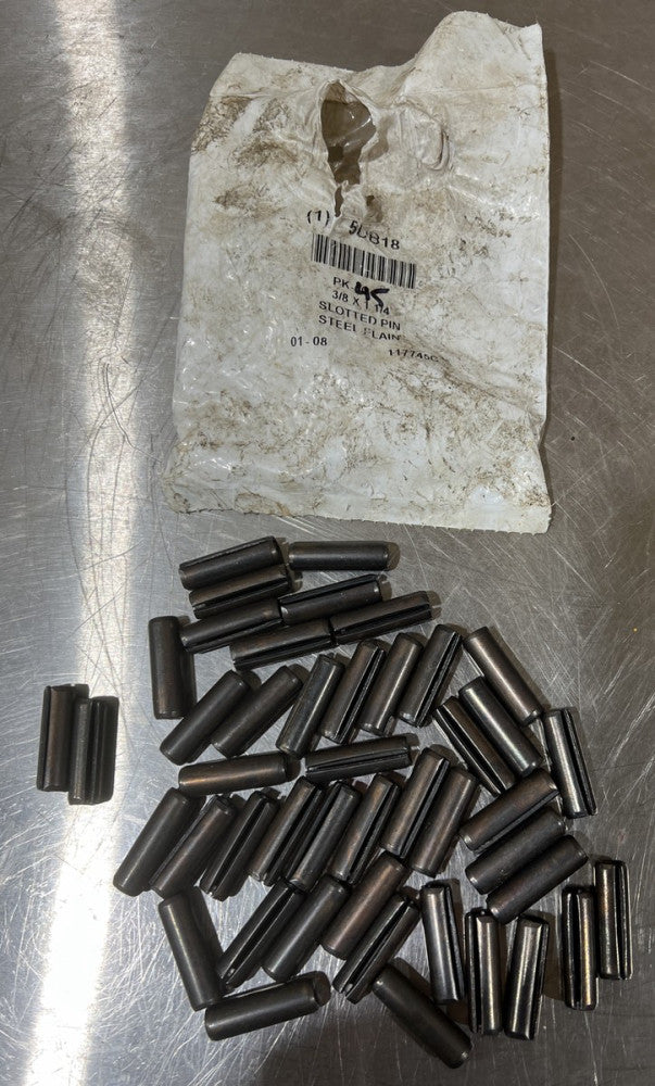 Spring Pin, Slot, 3/8x1-1/4 L, Pk45 5DB18, SLTP3751250BK, (RG) Partial Bag
