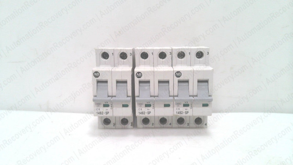 ALLEN BRADLEY 1492-SP2C060 SER C, PK OF 3, MINIATURE CIRCUIT BREAKER #342481