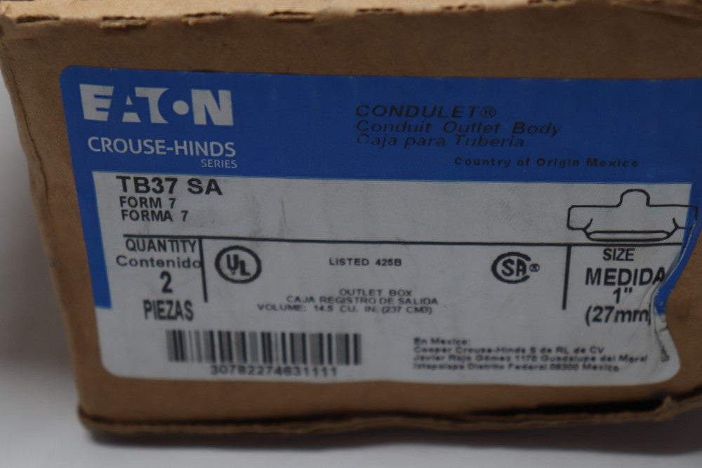 Crouse Hinds Threaded Rigid Conduit Body Copper-Free Aluminum Form7 Type TB