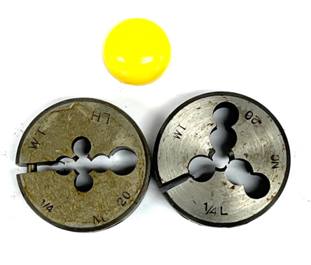 ADJUSTABLE DIE 1/4-20 DIA 1/4 THREAD PITCH 20 OAL 1-1/2" LEFT HAND LOT OF 2