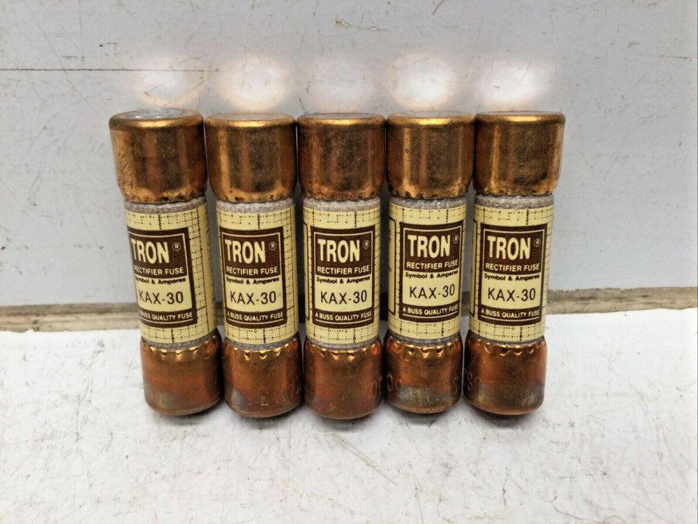 BUSSMANN BUSS TRON KAX-30 RECTIFIER FUSE 30 AMP 250V (LOT of 5)