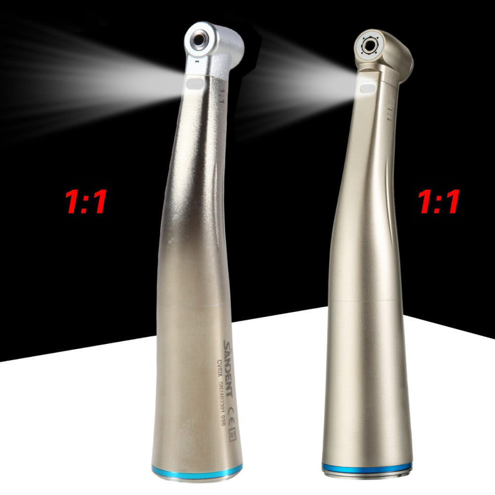 Dental 1:1 LED Fiber Optic Contra Angle Handpiece Push button E-TYPE