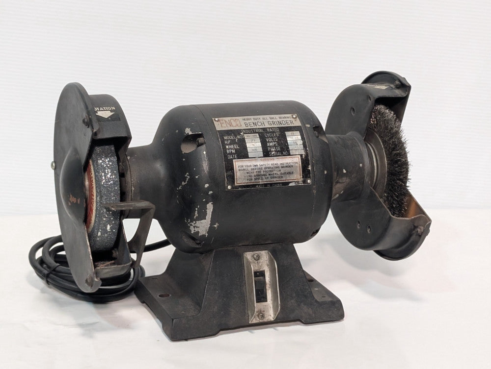 Enco 160-1001 Heavy Duty Bench Grinder, 6" Wheels, 1/3hp, 3400rpm, 2.5 Amp