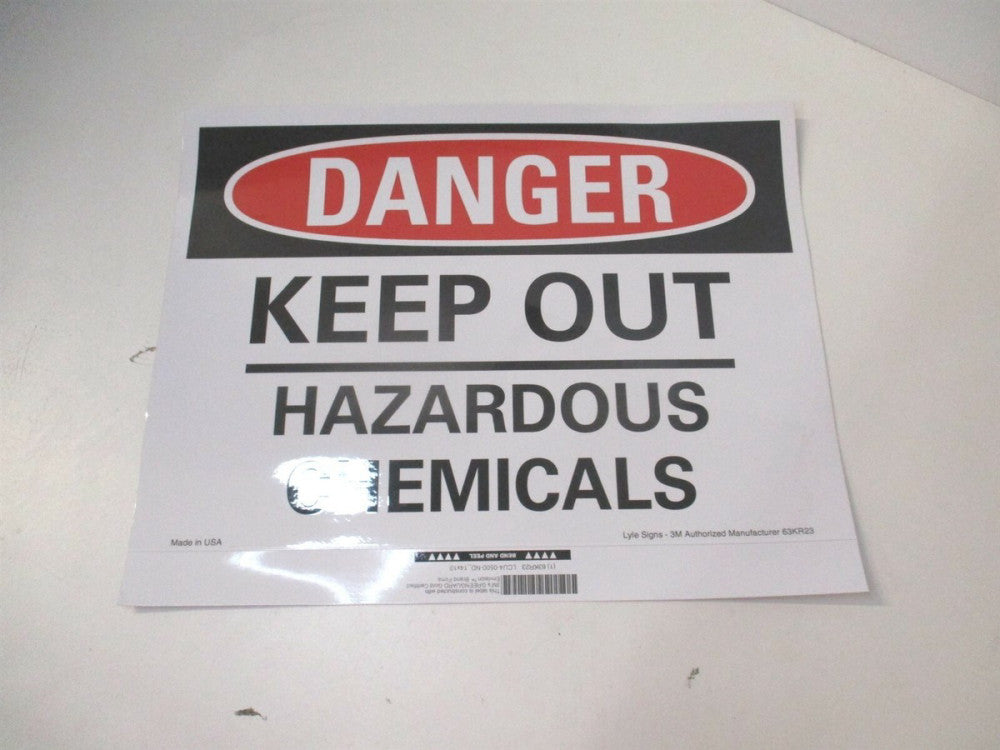Lyle (LCU4-0500-ND_14X10) 10" x 14" Hazardous Chemicals Danger Label Lot of 2