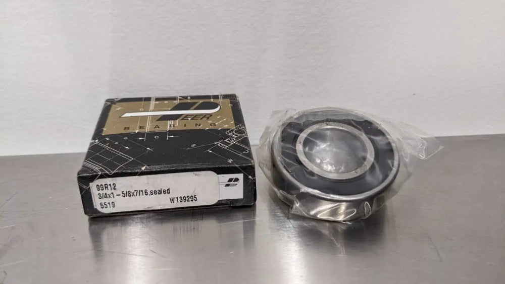 Peer 99R12 Deep Groove Ball Bearing 3/4" ID 1-5/8" OD 7/16" Wide 5519 W139295