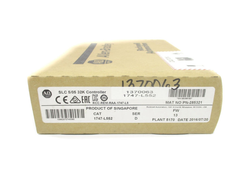 ALLEN BRADLEY 1747-L552 SER. D F/W 13 DATE: 2016 NSFS