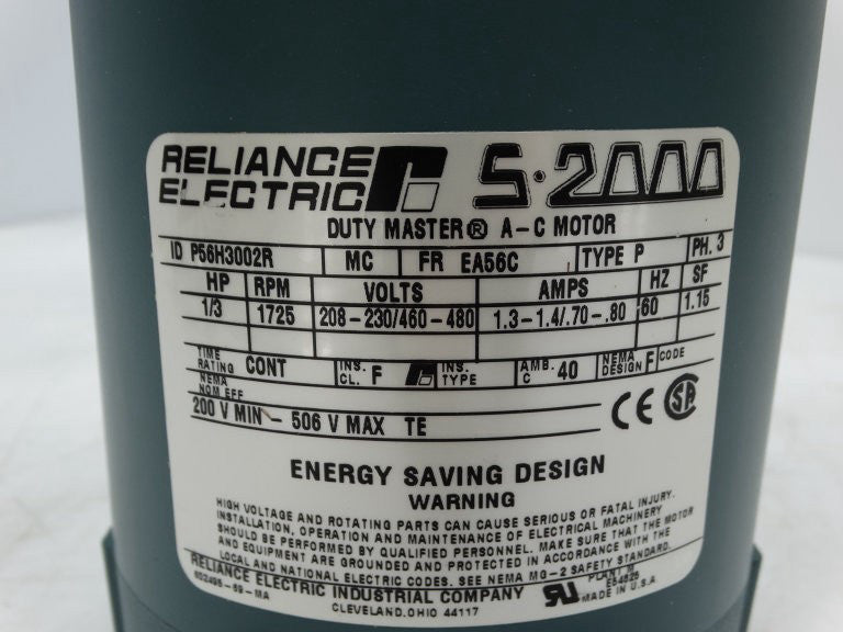 RELIANCE ELECTRIC P56H3002R MOTOR NEW