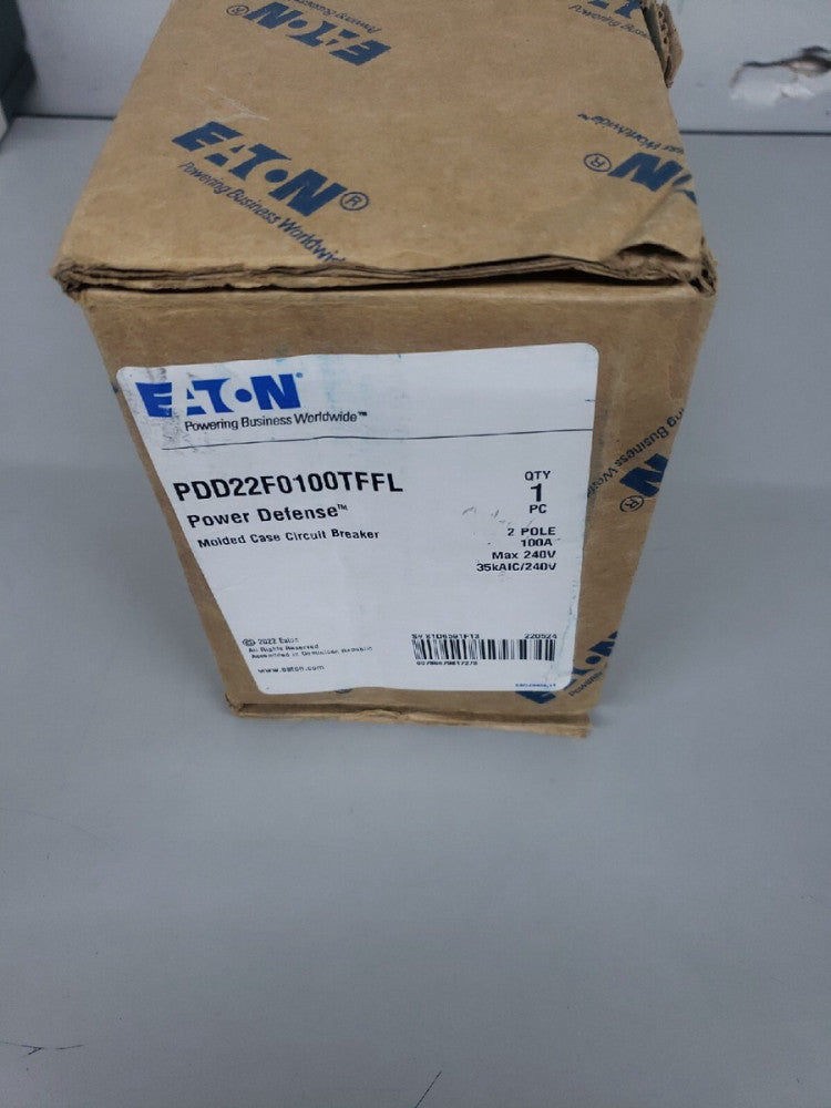 NEW OLD STOCK EATON PDD22F0100TFFL Power Defense Breaker Frame 2 Two Pole 100A
