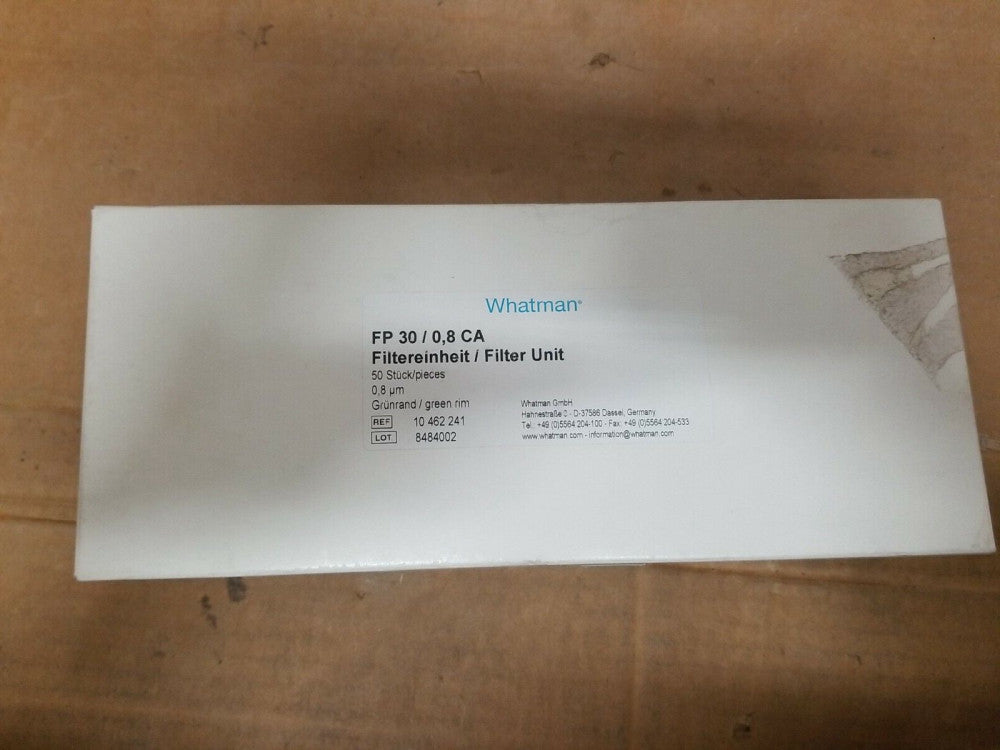 WHATMAN FILTER UNIT 30MM / 0,8 PTFE 0,8UM GREEN RIM 10 462 241 QTY 50
