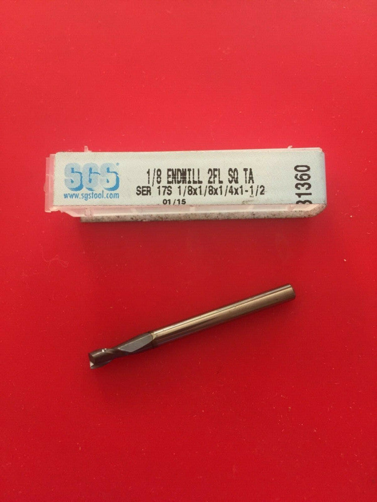 NEW SGS 31360 1/8" Solid Carbide End Mill 2 Flute Square AlTiN Coated