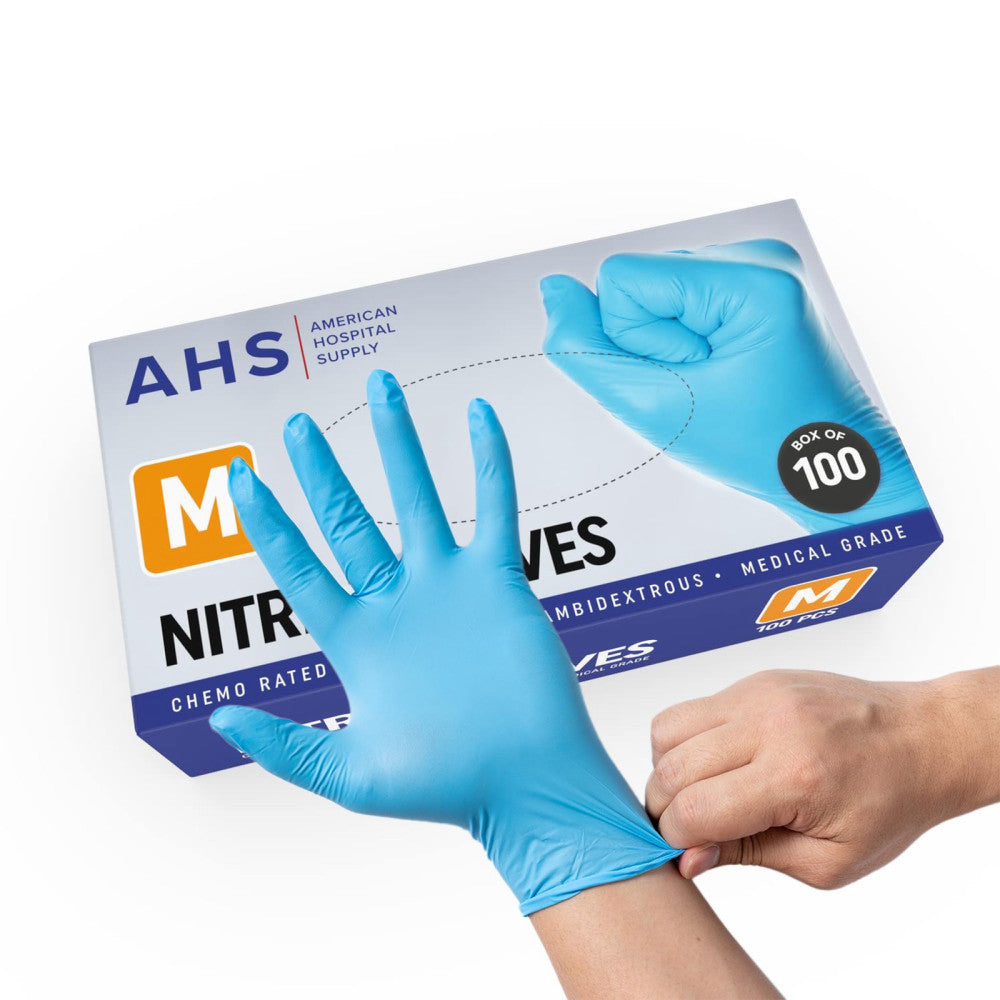 Nitrile Gloves Chemo-Rated Gloves Pack Powder-Free Medium - Box of 100