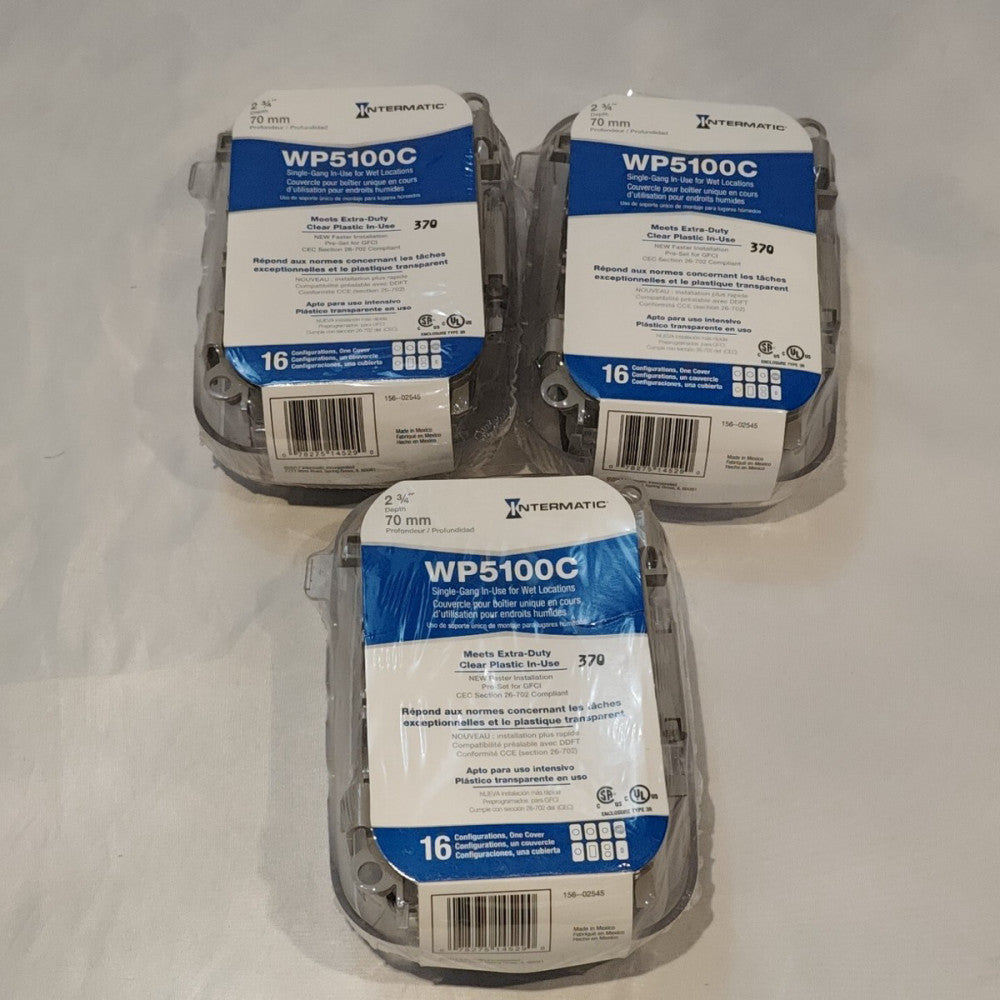 Lot Of 3 Intermatic WP5100C Outlet Box Wet Location Plastic 1-Gang 16 Configs.