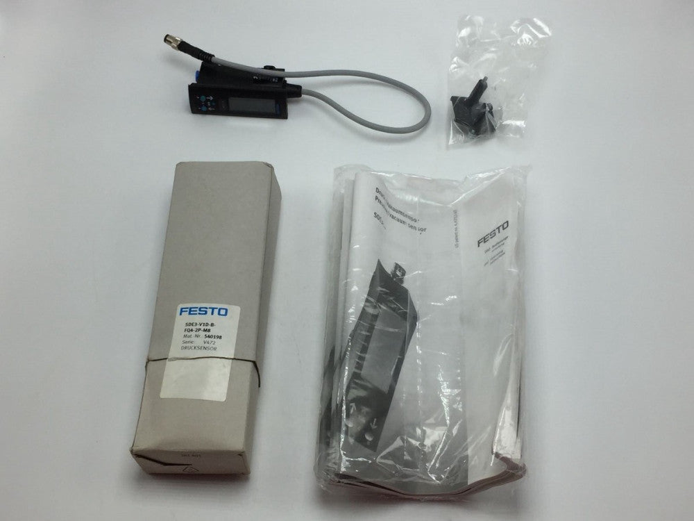 FESTO SDE3-V1D-B-FQ4-2P-M8 540198 PRESSURE/VACUUM SENSOR 24VDC 