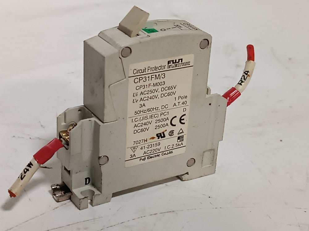 Fuji CP31FM/3 Circuit Protector Circuit Breaker 240/250VAC 60/65VDC 3A 1 Pole