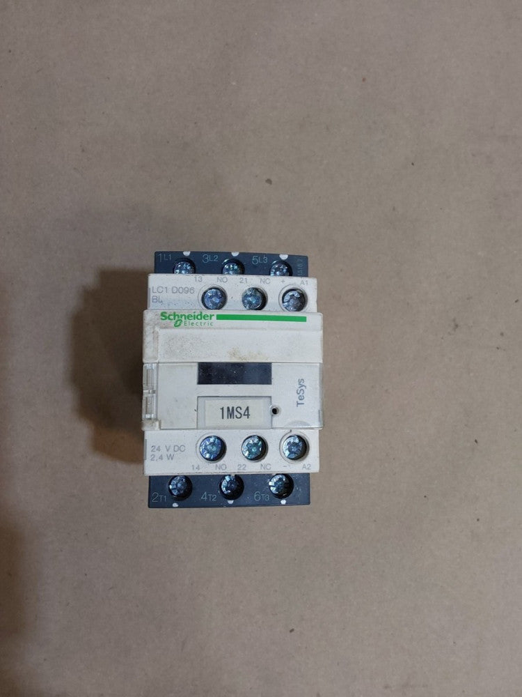 SCHNEIDER ELECTRIC LC1D096BL CONTACTOR 24VDC 25A W/ LAD4TBDL SUPPRESSOR BLOCK