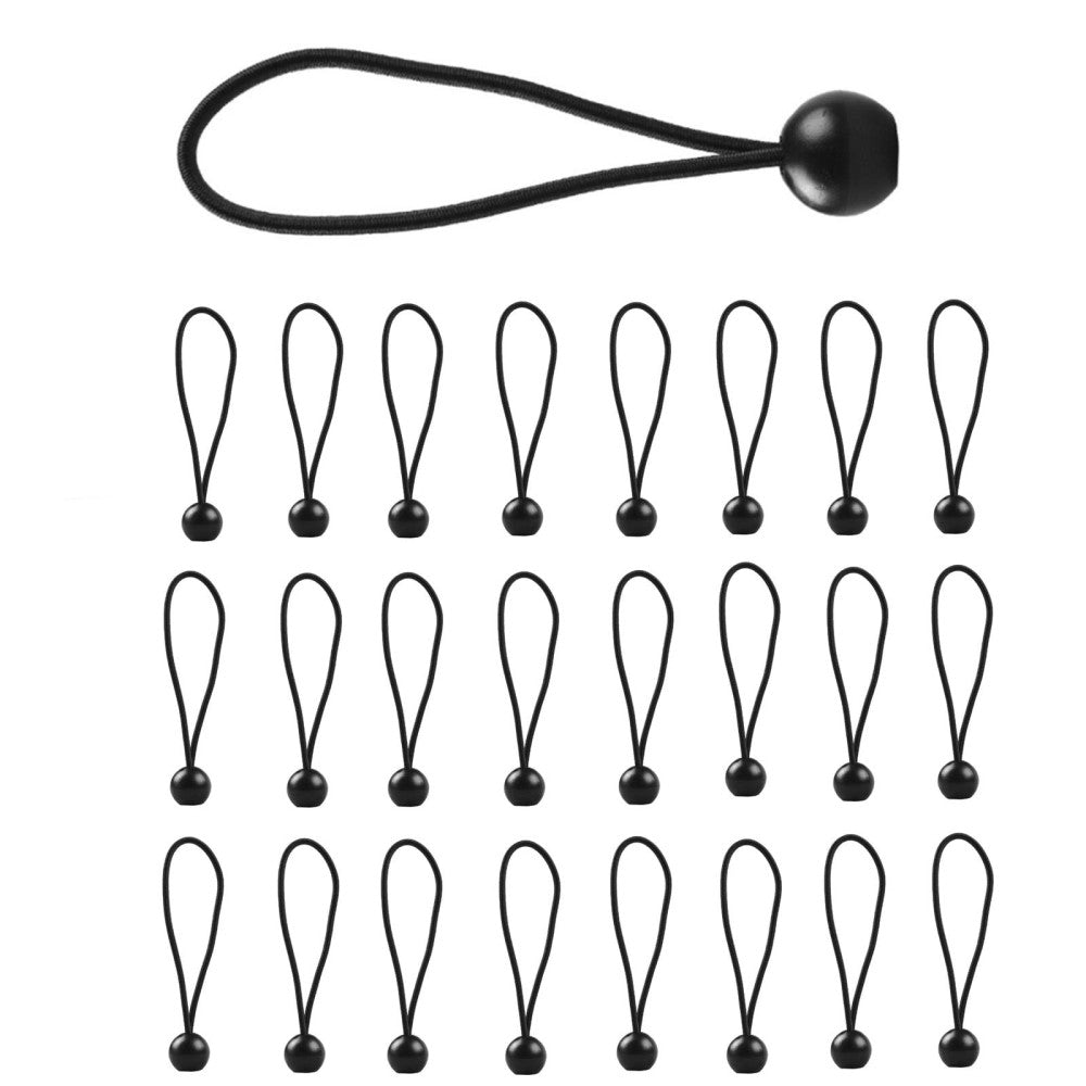 25 Pack 6 Inch Ball Bungee Cords, Heavy Duty Outdoor Natural Latex Tarp Strap...