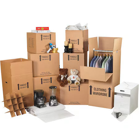 Zoro Select Mkit3 Moving Box Kit, Kraft, Assorted, Assorted