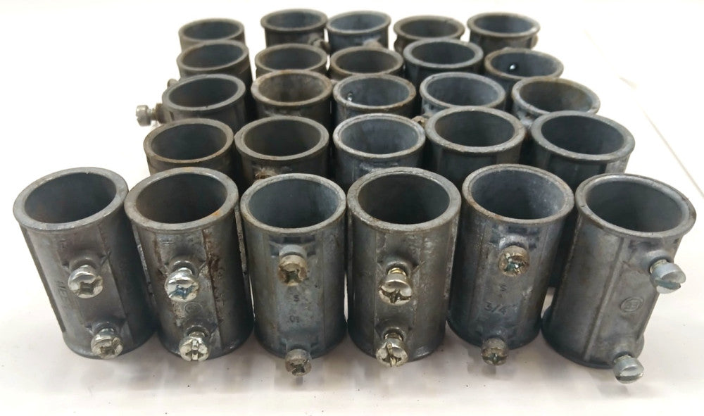 1" EMT SET SCREW COUPLING OAL 2" ZINC DIE CAST   LOT OF 26