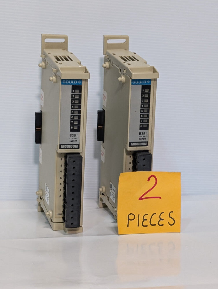 (2) Gould Modicon B351 Input Programmable Controller Module PLC 115 VAC