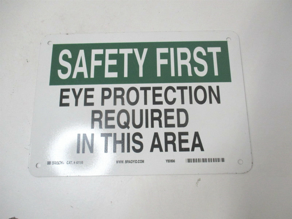 Brady (43155) 7" x 10" Eye Protection Required In This Area Aluminum Safety Sign