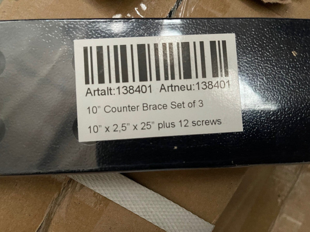 ARTALT 138401, 10" COUNTER BRACE SET OF 24, 10" X 2.5" X 2.5" PLUS 96 SCREWS