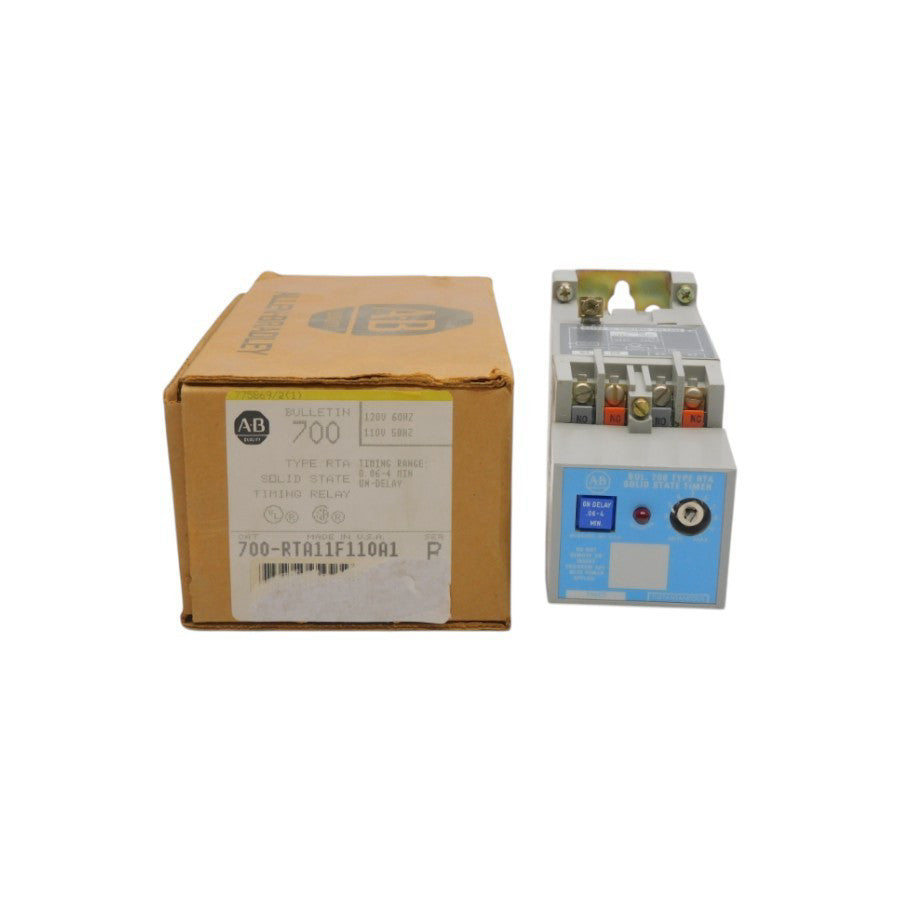 ALLEN BRADLEY 700-RTA11F110A1 SER. B 110/120V 30A 0.06-4M (BR/YL) NSMP