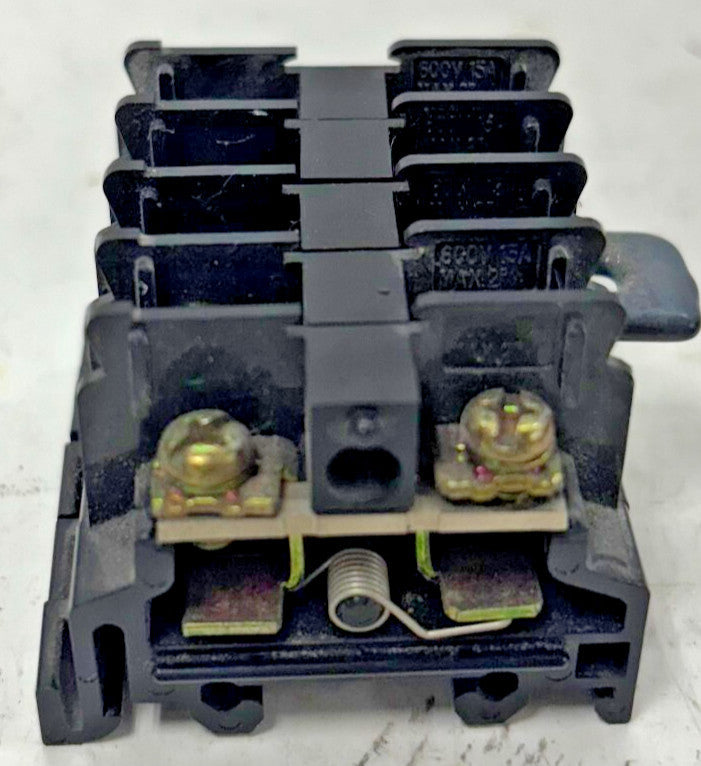 YOSHIDA ELECTRIC TERMINAL BLOCKS MODLE UKU15B LOT OF 5 600V 15A MAX 2" BLACK